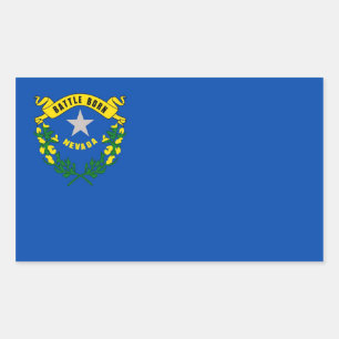 Sticker Rectangulaire Collier rectangle avec Drapeau du Nevada, États-Un