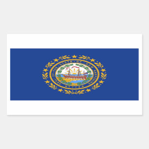 Sticker Rectangulaire Collier rectangle avec Drapeau du New Hampshire