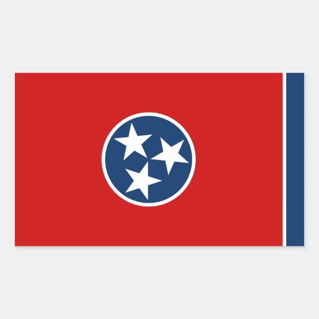 Sticker Rectangulaire Collier rectangle avec Drapeau du Tennessee (Devant)