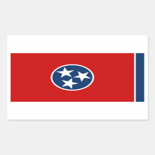 Sticker Rectangulaire Collier rectangle avec Drapeau du Tennessee