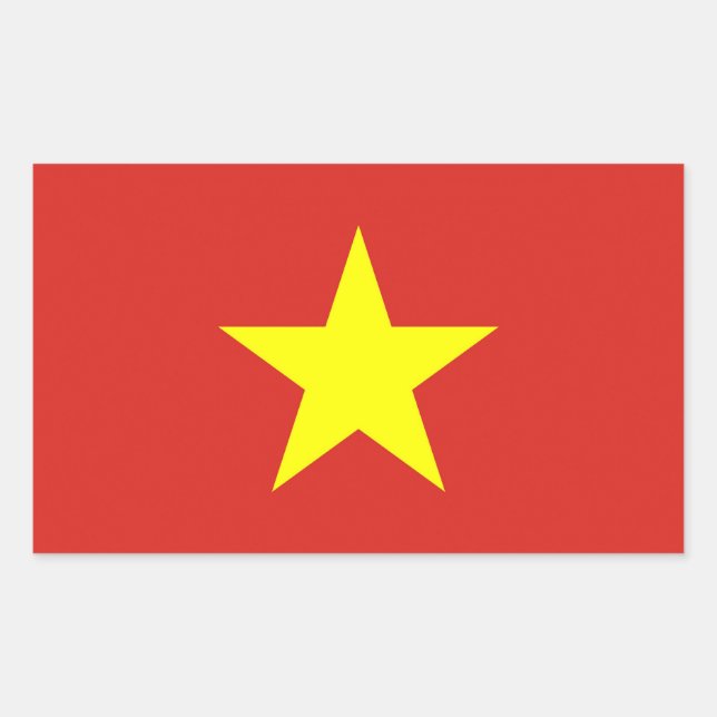Sticker Rectangulaire Collier rectangle avec Drapeau du Vietnam (Devant)