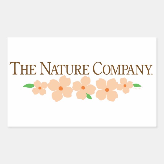 Sticker Rectangulaire Colonne de logo rectangulaire avec fleurs (Devant)
