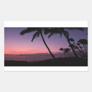 Sticker Rectangulaire Colonne rectangle de coucher de soleil tropical ro