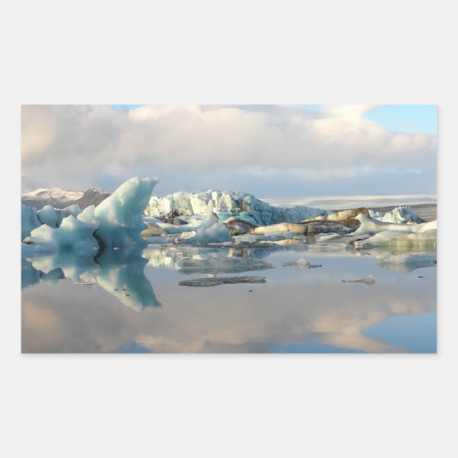 Sticker Rectangulaire Colonne rectangle de l'iceberg de Jokulsarlon (Devant)