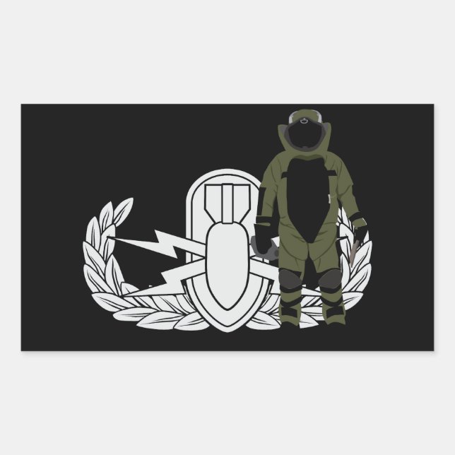 Sticker Rectangulaire Combinaison de bombe EOD (Devant)