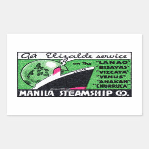 Sticker Rectangulaire Compagnie 1930 de paquebot de Manille