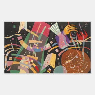 Sticker Rectangulaire Composition Kandinsky X Oeuvre Abstraite