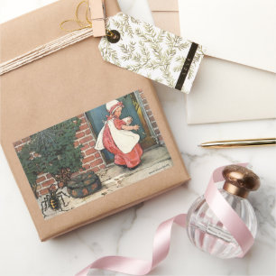 Sticker Rectangulaire Comptine de la petite demoiselle Muffet vintage