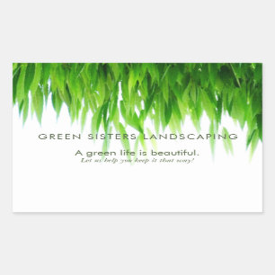 Sticker Rectangulaire Conception amicale de la terre verte de feuille