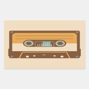 Sticker Rectangulaire Conception Analogique de bande de cassette