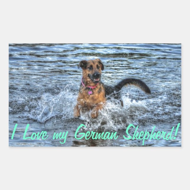 Sticker Rectangulaire Conception de chiens pour les amateurs de moules (Devant)