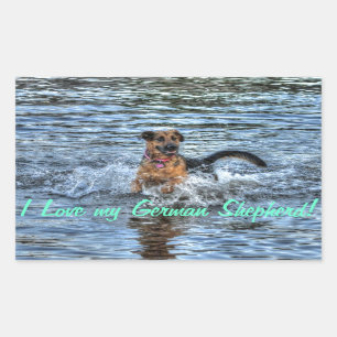 Sticker Rectangulaire Conception de chiens pour les amateurs de moules