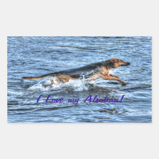 Sticker Rectangulaire Conception de chiens pour les amateurs de moules