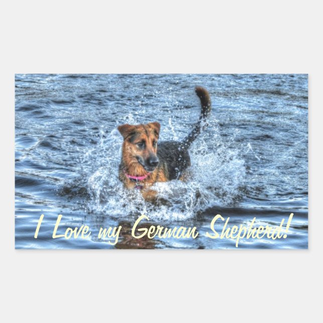 Sticker Rectangulaire Conception de chiens pour les amateurs de moules (Devant)