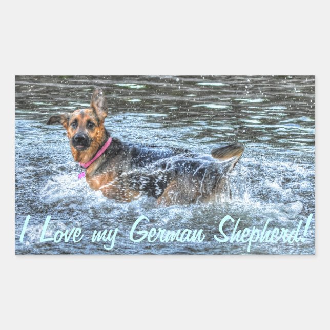 Sticker Rectangulaire Conception de chiens pour les amateurs de moules (Devant)