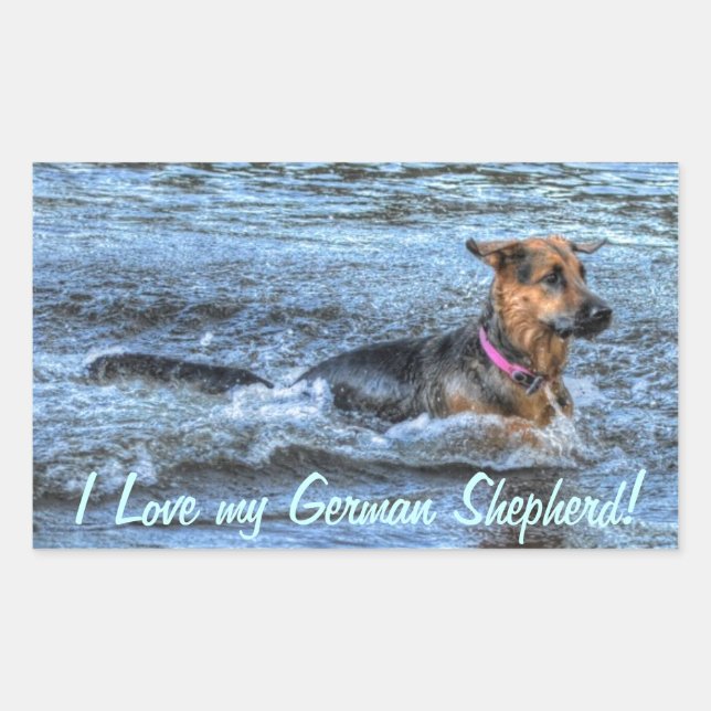 Sticker Rectangulaire Conception de chiens pour les amateurs de moules (Devant)