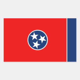 Sticker Rectangulaire Conception de drapeau d'état du Tennessee