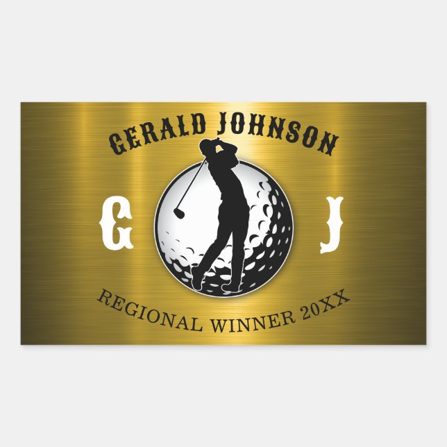 Sticker Rectangulaire Conception de golf élégante minimaliste (Devant)