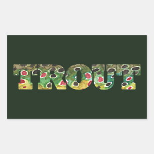 Sticker Rectangulaire Conception de la peau de truite Brown