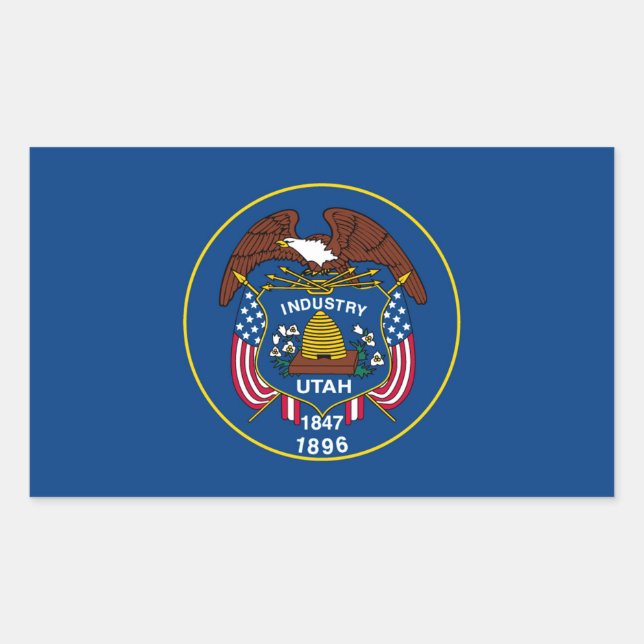 Sticker Rectangulaire Conception de l'indicateur d'état Utah (Devant)