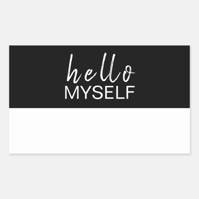 Sticker Rectangulaire Conception de marquage de nom de script moderne (Devant)