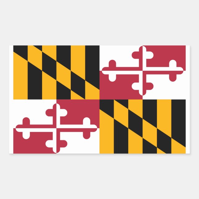 Sticker Rectangulaire Conception du drapeau de l'État du Maryland (Devant)