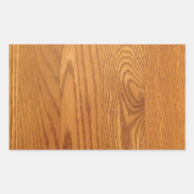 Sticker Rectangulaire Conception du grain en bois clair (Devant)
