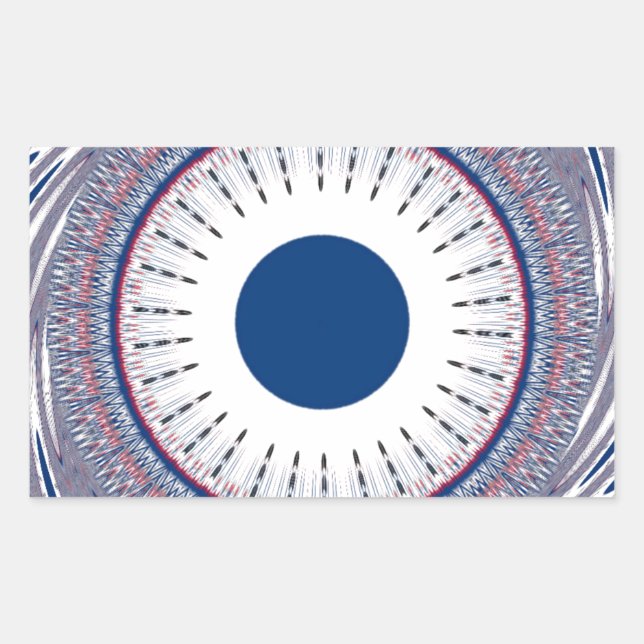 Sticker Rectangulaire Conception élégante des yeux énergétiques : un Mot (Devant)