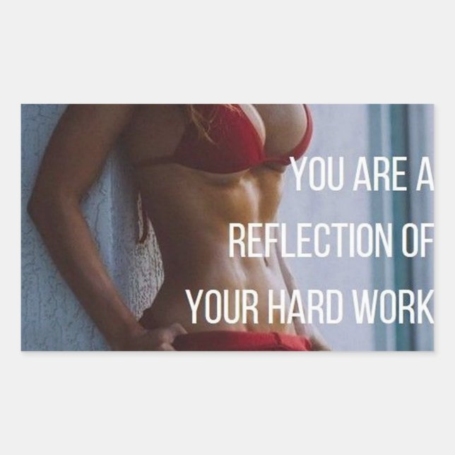 Sticker Rectangulaire Condition physique féminine Mots inspirants - Trav (Devant)