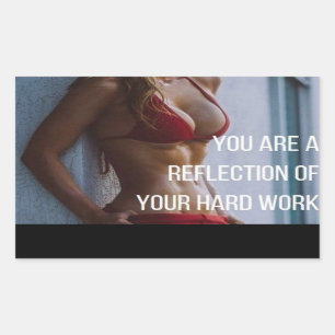 Sticker Rectangulaire Condition physique féminine Mots inspirants - Trav