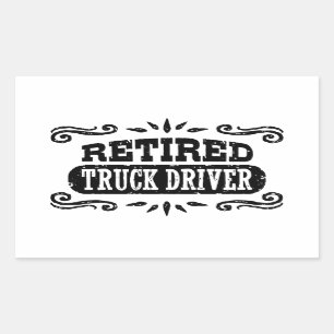 Sticker Rectangulaire Conducteur de camion retraité