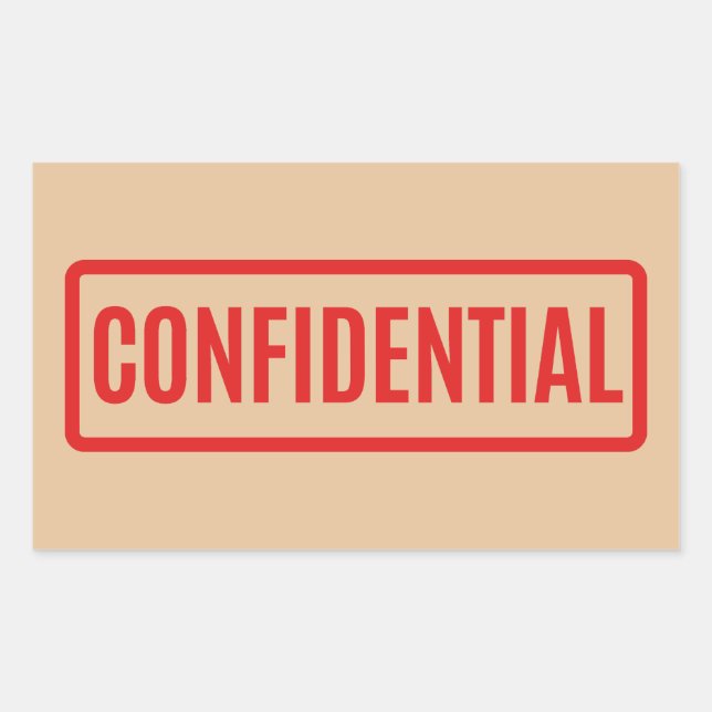 Sticker Rectangulaire Confidentiel (Devant)