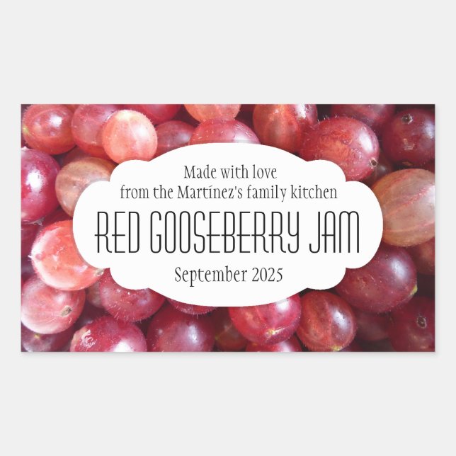 Sticker Rectangulaire Confiture de canneberges rouges ou conserver l'aut (Devant)