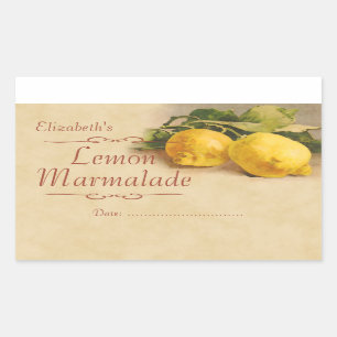Sticker Rectangulaire Confiture de citron ou de conserve