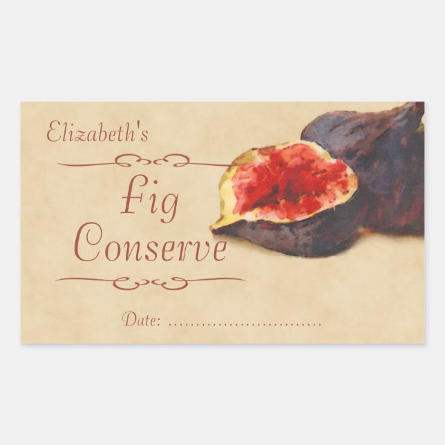 Sticker Rectangulaire Confiture de figues ou conservation (Devant)