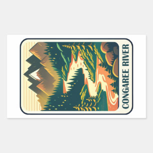 Sticker Rectangulaire Congaree River Caroline du Sud Couleurs