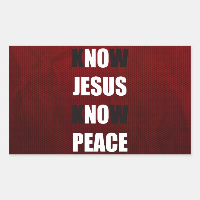 Sticker Rectangulaire Connaître Jésus connaître la paix chrétienne (Devant)