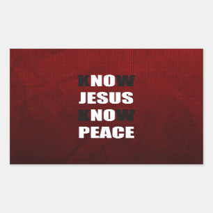 Sticker Rectangulaire Connaître Jésus connaître la paix chrétienne
