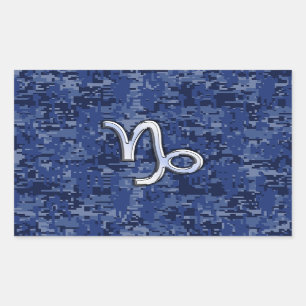 Sticker Rectangulaire Connexion Zodiac Capricorne sur Camouflage numériq