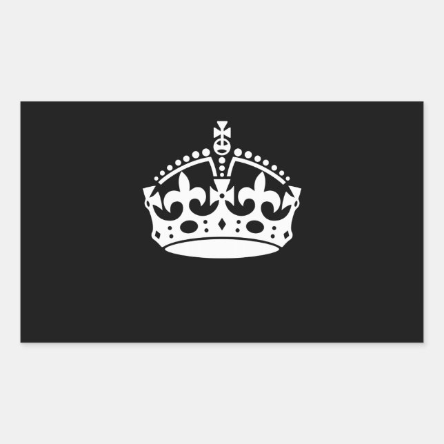 Sticker Rectangulaire CONSERVER CALME COURONNE sur la décoration noire (Devant)