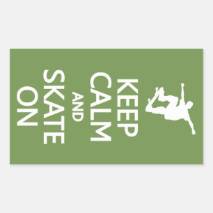 Sticker Rectangulaire Conserver le calme et le patinage sur les autocoll