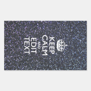 Sticker Rectangulaire Conserver le calme et votre texte sur le style de
