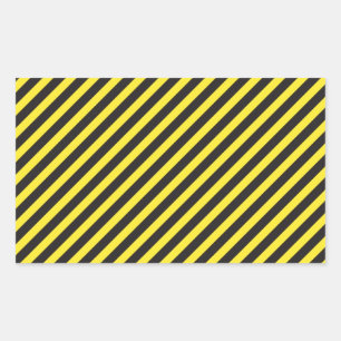 Sticker Rectangulaire Construction par bandes - Diagonale jaune et noire