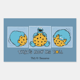 Sticker Rectangulaire Cookie Monster   C'est comme ça que je roule