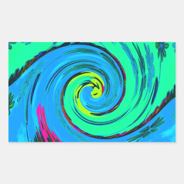 Sticker Rectangulaire Cool I Love Hawaii : Floral Pop Art motif Design (Devant)