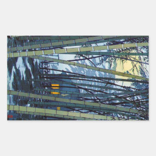 Sticker Rectangulaire Cool japonais Shiro Kasamatsu Bamboo début été