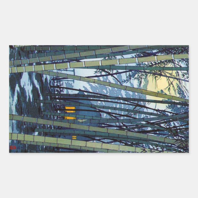 Sticker Rectangulaire Cool japonais Shiro Kasamatsu Bamboo début été (Devant)