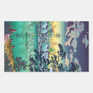 Sticker Rectangulaire Cool japonais Ueno Shinobazu Pond Tsuchiya Koitsu