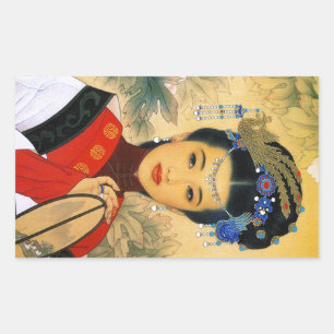 Sticker Rectangulaire Cool jeune et beau prince chinois Guo Jin art