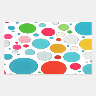 Sticker Rectangulaire Cool mignon bulles de taille différente et pois
